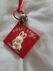 Vintage 80's Clip Bell Charm, SWEET APPLE BUNNY