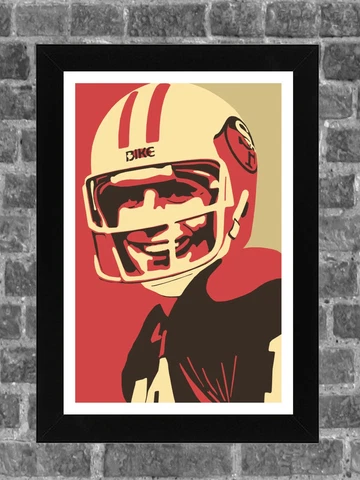 San Francisco 49ers Joe Montana Portrait Sports Print Art 11x17 Cover