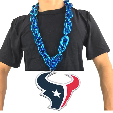 New NFL Houston Texans Blue Fan Chain Necklace Foam Cover