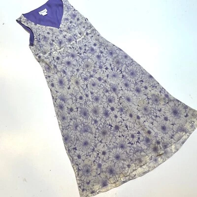 Tessuto Slip Dress M Lavender Floral Lined Dress.   Polyester - Image 1 of 4