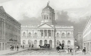 View Town Hall and Mansion House Liverpool Dugdales Inglaterra & Gales c1840 - Imagen 1 de 3