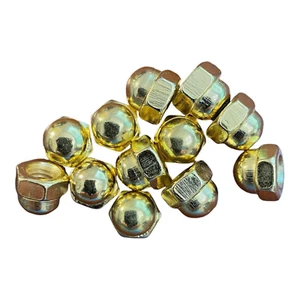 12 tuercas hexagonales de bellota tono dorado M6, resistencia a la corrosión, duraderas, tapa domo - Imagen 1 de 1
