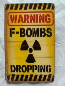 F Bomben Abwurf Warn MAGNET Neuheit Schwur 4 Buchstaben Wörter 7 schmutzige Wörter Bombe - Bild 1 von 3