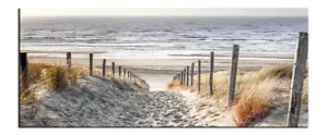 Glasbild Dunes | Dünen Meer Strand Natur | Bild Wandbild Querformat 125 x 50 cm - Bild 1 von 3