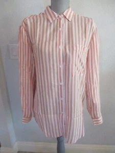 Nueva con etiquetas Camisa Philosophy Alta Baja con Botones Blanca y Rubor a Rayas Mangas Largas - Imagen 1 de 11