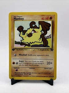 1st Edition Mankey 61/82 - Team Rocket - Near Mint - Picture 1 of 2