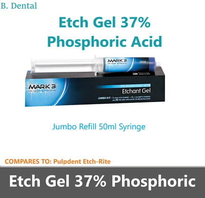 MARK3 Dental Etching Etchant Gel 37% Blue Jumbo 50mL Refill