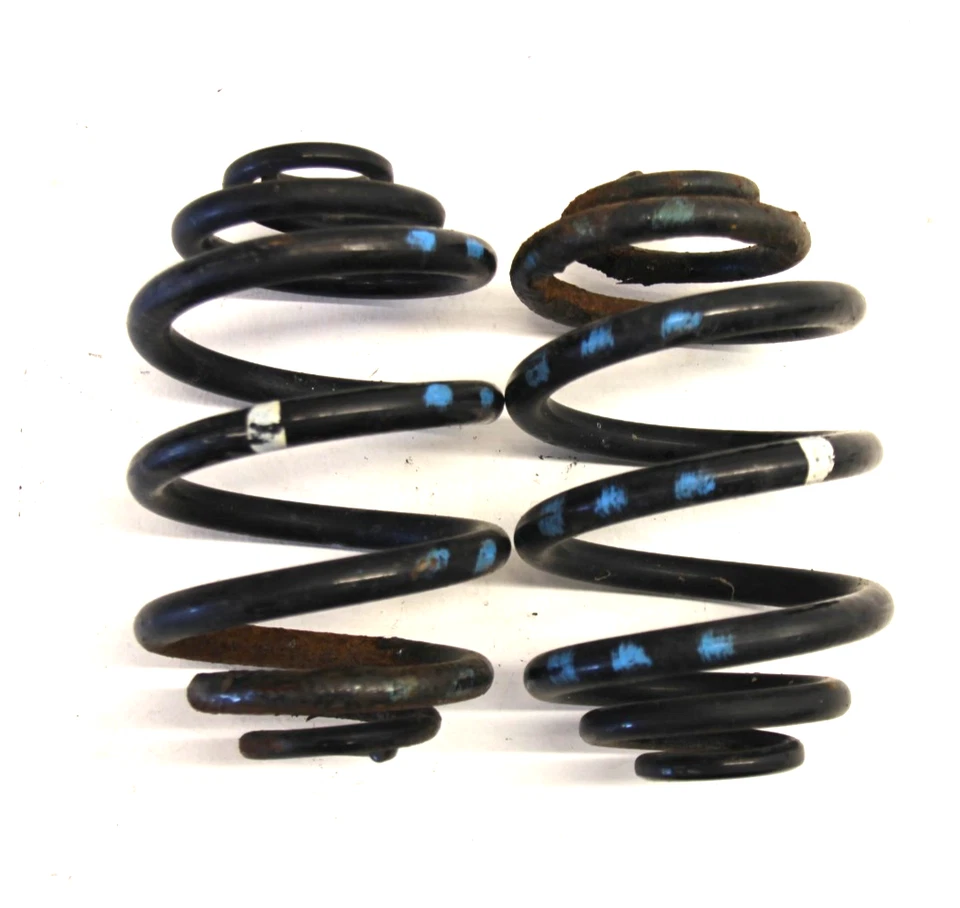 CONJUNTO DE PAR DE MOLAS HELICOIDAIS TRASEIRAS BMW OEM E36 95-99 M3 MOTORISTA PASSAGEIRO 4 LISTRAS AZUIS - Imagem 1 de 4