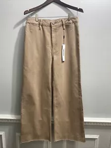 Vigoss Alanis Wide Leg Cropped Jeans Damen 31 hellbraun roher Saum Denim neu mit Etikett - Bild 1 von 12