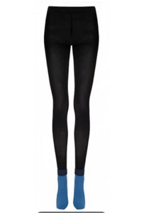 COP COPINE : HIVER 2018-2019 : collants bicolores mod PUY L bleu pétrole (-20%) - Picture 1 of 1