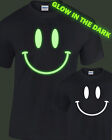 Smily Face Glow in the Dark T-Shirt Mens Womens glowing rave club festival