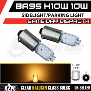 2x H10W 10W BA9S BMW Angel Eyes Parking Light Halo Rings Clear Halogen Bulbs UK - Picture 1 of 3