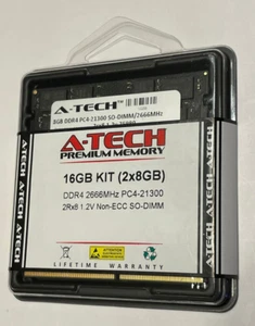A-Tech 16GB Kit (2x8GB) DDR4-2666MHz PC4-21300 2Rx8 1.2V Non-ECC SO-DIMM - Picture 1 of 4