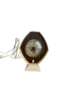 Brown & Bigelow Mid Century Modern Art Deco Desk Alarm Clock with Light Vintage - Picture 1 of 9