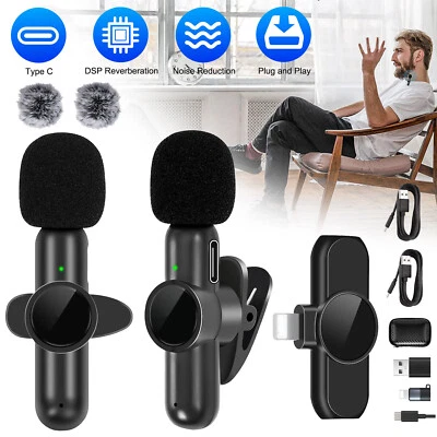 Mini Kabellos Lavalier Mikrofon für iPhone Android Ansteckmikrofon Vlog Mikrofon - Bild 1 von 4