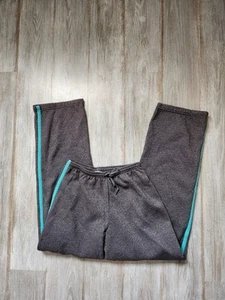 Jockey Gray Blue Stripe Sweatpants Straight Leg Fleece Lined Pockets Sz Small - Picture 1 of 10