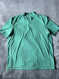Lands End Grünes T-Shirt 1/4 Zip Kurzarm Shirt Herren Größe XL Grün �� - Bild 1 von 8