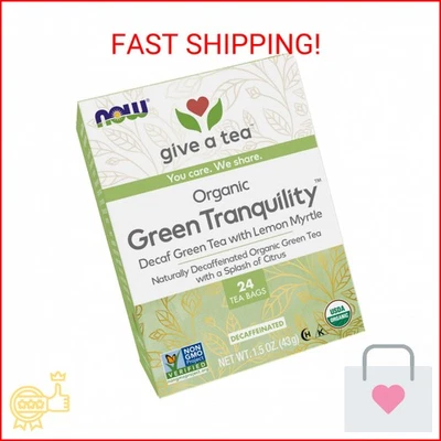 NOW Foods, Certified Organic Green Tranquility™ Tea, Decaf Green with Lemon Myrt - Image 1 of 2