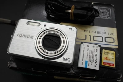 Fujifilm Digital Camera FinePix J100 10.0MP Silver Tested - Image 1 of 4