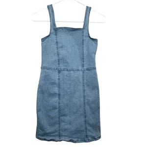 Vestido vaquero Steve Madden para niños talla M 10/12 lavado claro elástico jean cremallera trasera - Imagen 1 de 7