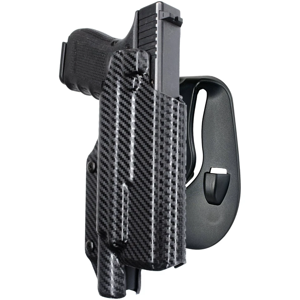 BLACK SCORPION OUTDOOR GEAR OWB Paddle Holster fits fits Glock 17, 19, 22, 31, 44, 45 w/ SureFire X300