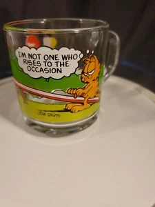 Vintage 1980 McDonalds Garfield &Friends Glass Coffee Mug Cup Clear - Jim Davis - Picture 1 of 14