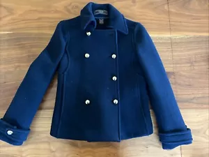 Coach 1941 Navy 100% Wool Pea Coat Size 6 - Picture 1 of 6