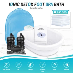 Ionic Foot Bath Detox Machine Cleanse Spa Care Body Healthy with 200 PACK Liners - Picture 1 of 11