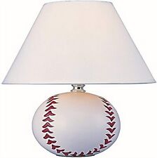 Park Madison Lighting PMA1125 Ceramic Baseball Lamp, White 