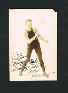 EXTREMLEY RARE WORLD CHAMPION MIKE GIBBONS 1929 signed boxing photo St Paul MINN - Picture 1 of 1