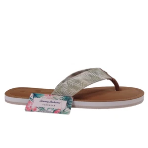 Tommy Bahama NEW Women's  Canvas Print Palms Flip-Flop Cushioned Sandals 7 - Picture 1 of 10