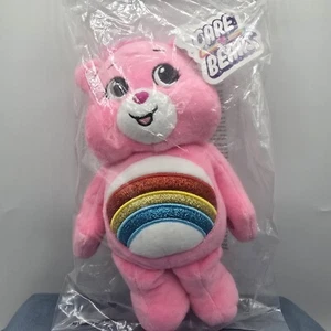 Basic Fun Care Bears Cheer Bear Plush 10 " Stuffed Animal Rainbow Glitter Belly - Picture 1 of 5
