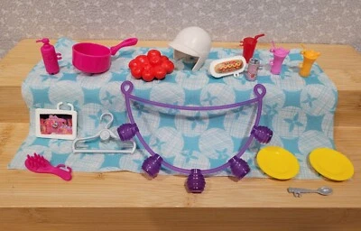 Barbie 1 piso casa de muñecas juego y carro de bistró accesorios de reemplazo de alimentos Foto 1 de 4