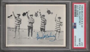 1964 BEATLES B & W TRADING CARD #31 - PSA 8 - PAUL McCARTNEY - 1ST SERIES - Picture 1 of 2