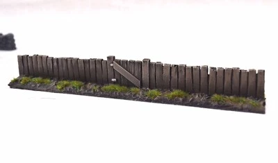 WWS Wooden Fence Sections with Gate Painted Unpainted - Diorama Layout Terrain  - Image 1 of 2