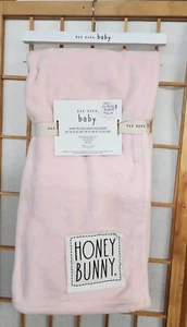 Rae Dunn Pink Honey Bunny Soft Baby Blanket 30" x 40" NWT - Picture 1 of 5
