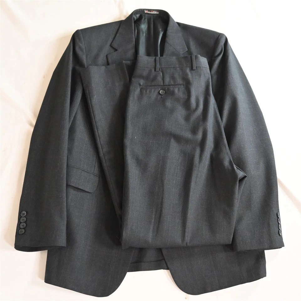 De Colección Stafford 44L 36x34 Azul Cuadros Glenn 100% Lana Hecho en EE. UU. Chaqueta Pantalones Traje Foto 1 de 4