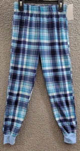 Max & Olivia Plaid Elastic Waistband and Cuffs Pajama Pants Girls M(8/10) Blue - Picture 1 of 15
