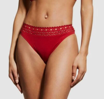 $110 Lise Charmel Mujer Rojo Ajourage Corte Láser Bikini Parte Inferior Traje de Baño Talla S Foto 1 de 2