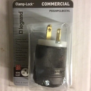 Enchufe de hoja recta Legrand de cableado rápido ~ bloqueo de abrazadera ~ 20 amperios macho ~ 125 V - Imagen 1 de 5