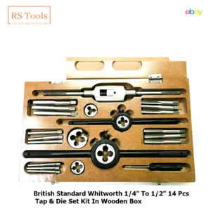Tap and Die Set Kit 0BA To 10BA w Case Threading Chasing Repair 47 Pcs RSTOOLS - Picture 1 of 18