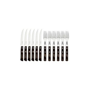 Couteaux et fourchettes à steak. 12pcs. Inox et bois. - Imagen 1 de 5