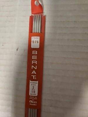 Agujas de tejer de aluminio de doble punta Bernat 10" tamaño 2 Eng #6252 ENVÍO GRATUITO Foto 1 de 2