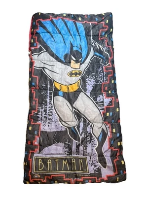 1992 VINTAGE BATMAN Animated Series Ero Trevira Youth Sleeping Bag 30” x 57” - Image 1 of 4