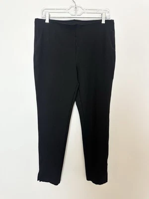 Pantalones de vestir al tobillo Rafaella Comfort para mujer talla L negros frente plano cintura elástica Foto 1 de 4