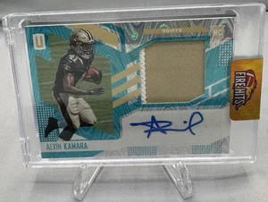 2017 Panini Unparalleled Alvin Kamara #313 Teal RPA /10 2-color Patch Auto CLEAN - Picture 1 of 2