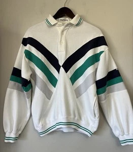 Vintage Oleg Cassini Polo Sweatshirt Pullover Herren Größe Medium Preppy Colorblock - Bild 1 von 19