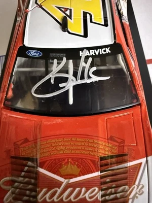 Mustang Elite 1/24 autografiado por Kevin Harvick 2023 SHR #4 Budweiser retroceso Foto 1 de 4