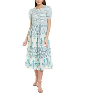 Ro's Garden Daphne Maxikleid Gr. XS Blockprint modern - Bild 1 von 10