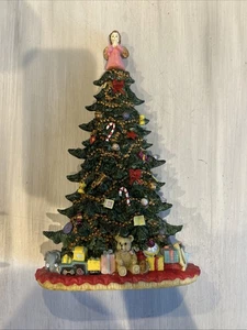 Vintage Weihnachtsmann Haus Keramik Weihnachtsbaum mit Engel oben - Bild 1 von 6